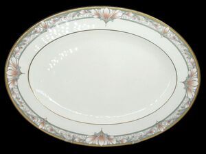 Noritake Barrymore Bone China 14" Platter And 8" Relish Tray